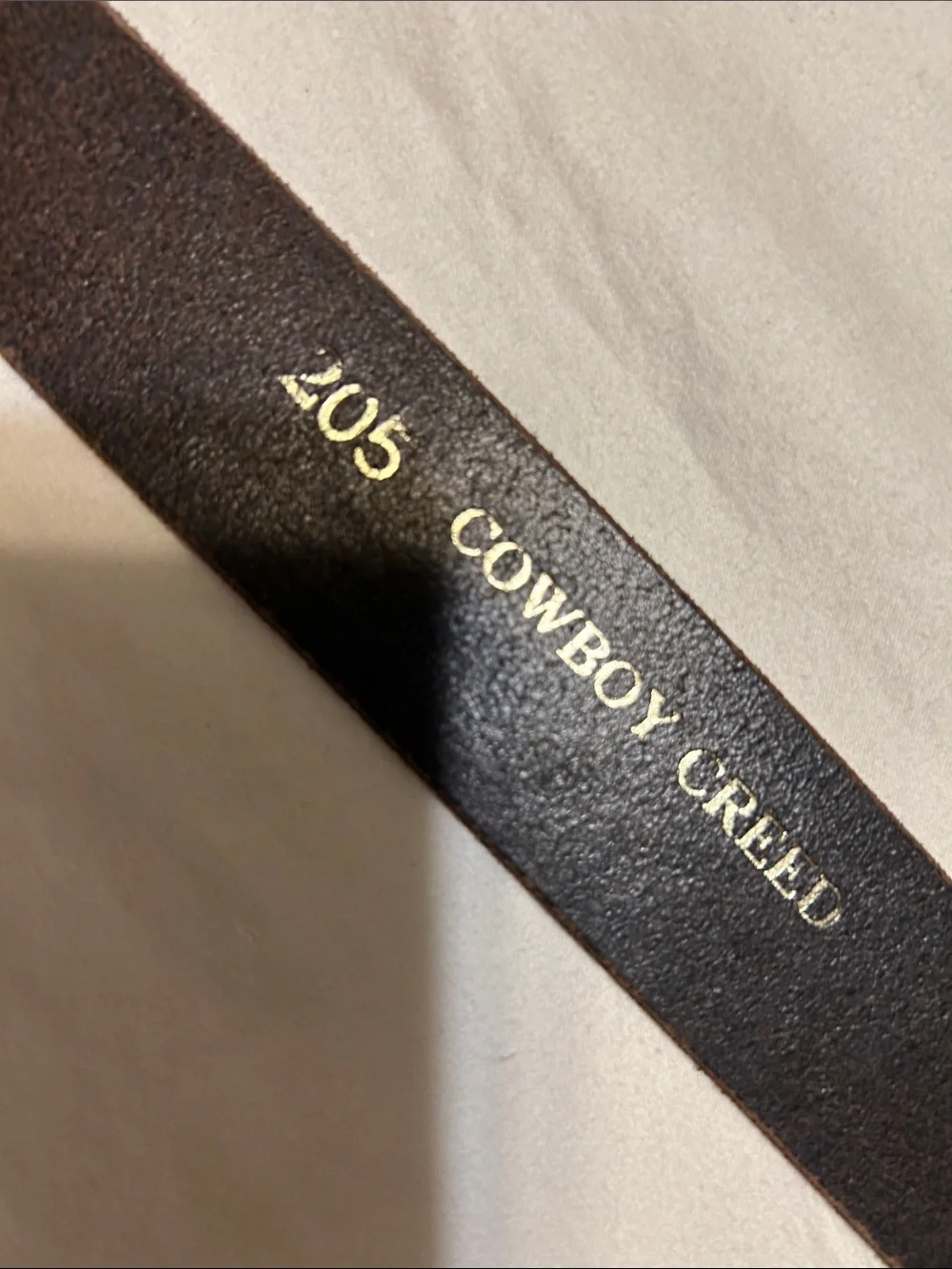 Men's Dark Brown Embossed Leather Belt with Brushed Buckle